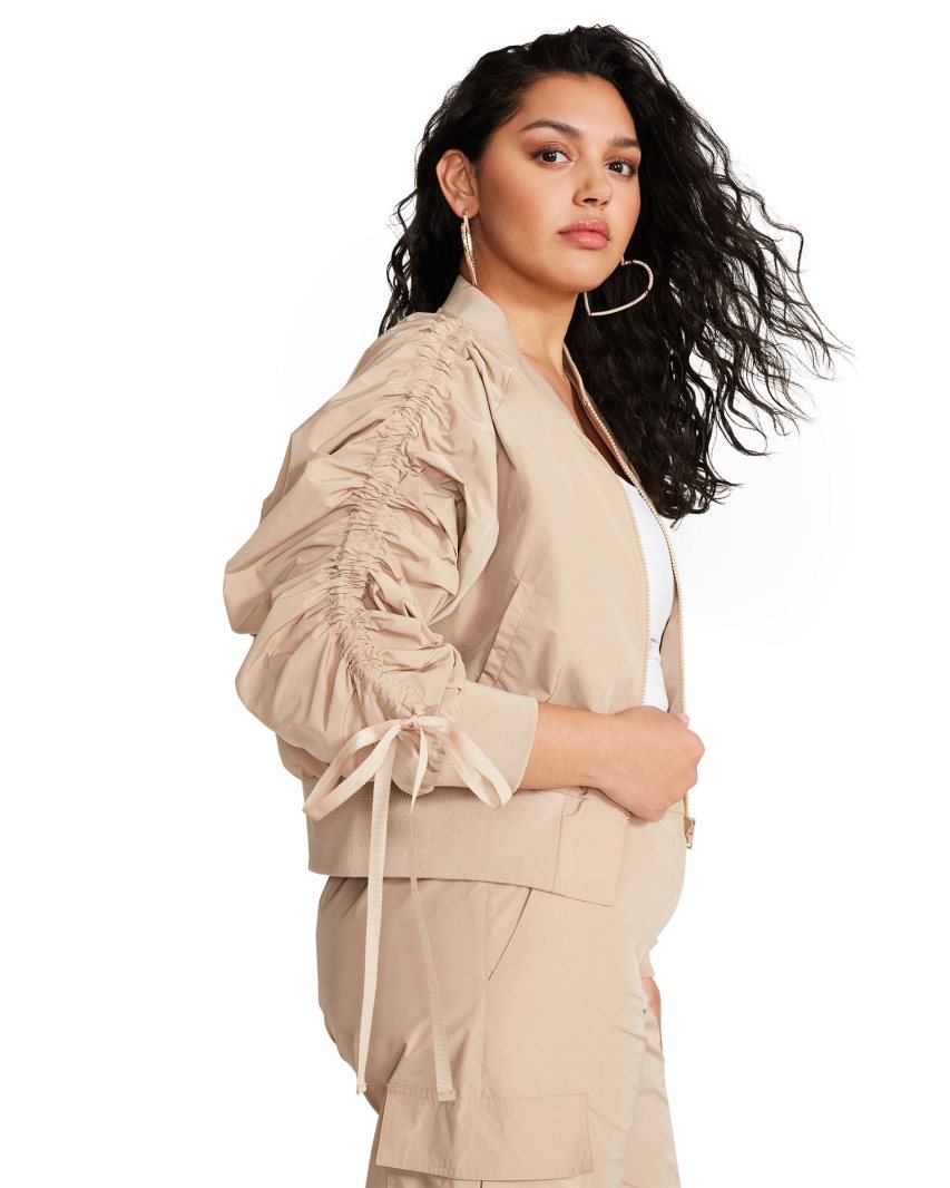 Khaki Steve Madden Emory Women's Jackets | PH 2394ZGD